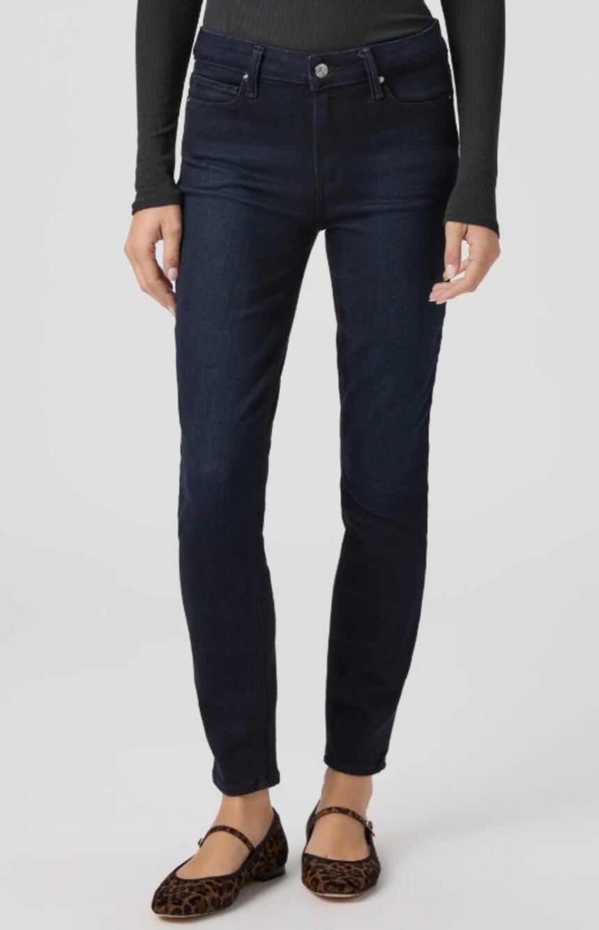 Paige Hoxton Ankle Skinny Jeans WMNS 26 Blue Corsica Wash Mid-Rise Stretch Denim